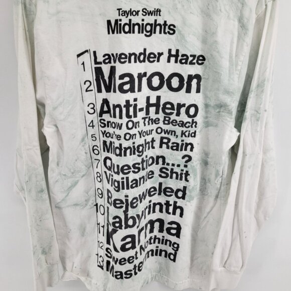 Taylor Swift Mint Marble Long Sleeve Tee Size Small - Picture 2 of 5